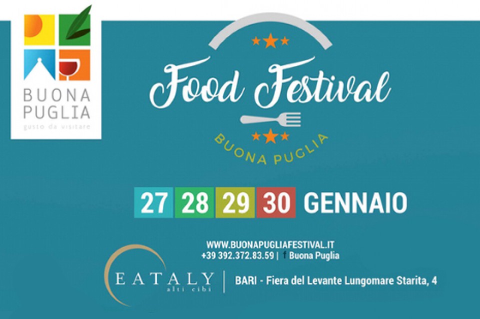 Buona Puglia Food Festival: dal 27 al 30 gennaio a Bari 