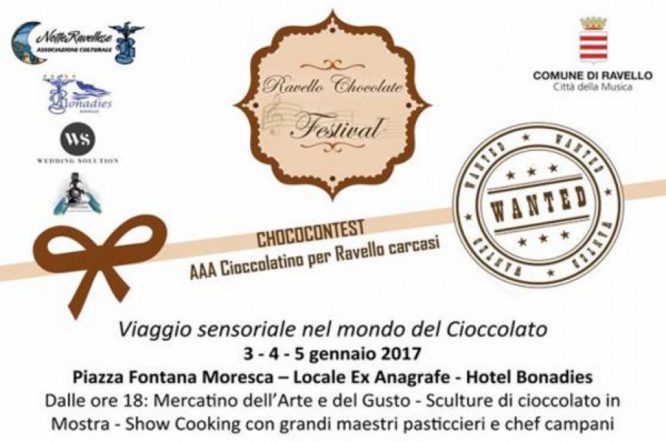 Ravello Chocolate Festival: dal 3 al 5 gennaio appuntamento con la dolcezza