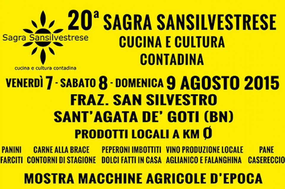Dal 7 al 9 agosto a Sant'Agata dei Goti arriva la XX edizione della "Sagra San Silvestre"