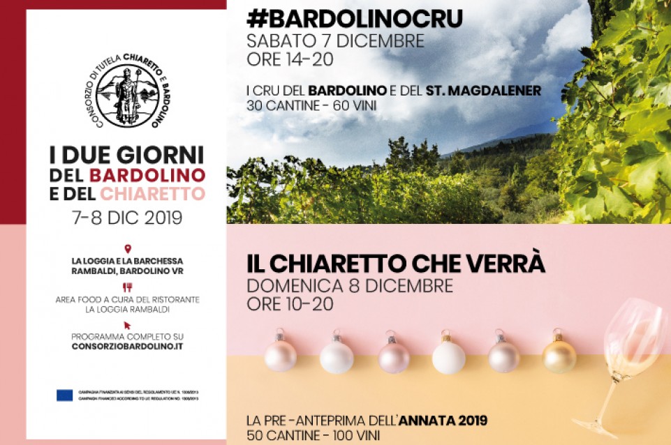 "#BardolinoCru" e "Il Chiaretto che verrà": il 7 e l'8 dicembre a Bardolino
