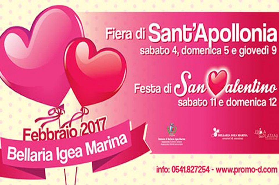 A febbraio a Bellaria Igea Marina arrivano gusto e allegria con le Fiere di Sant'Apollonia e San Valentino 