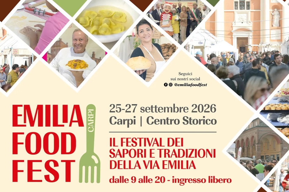 EmiliaFoodFest: dal 25 al 27 settembre a Carpi