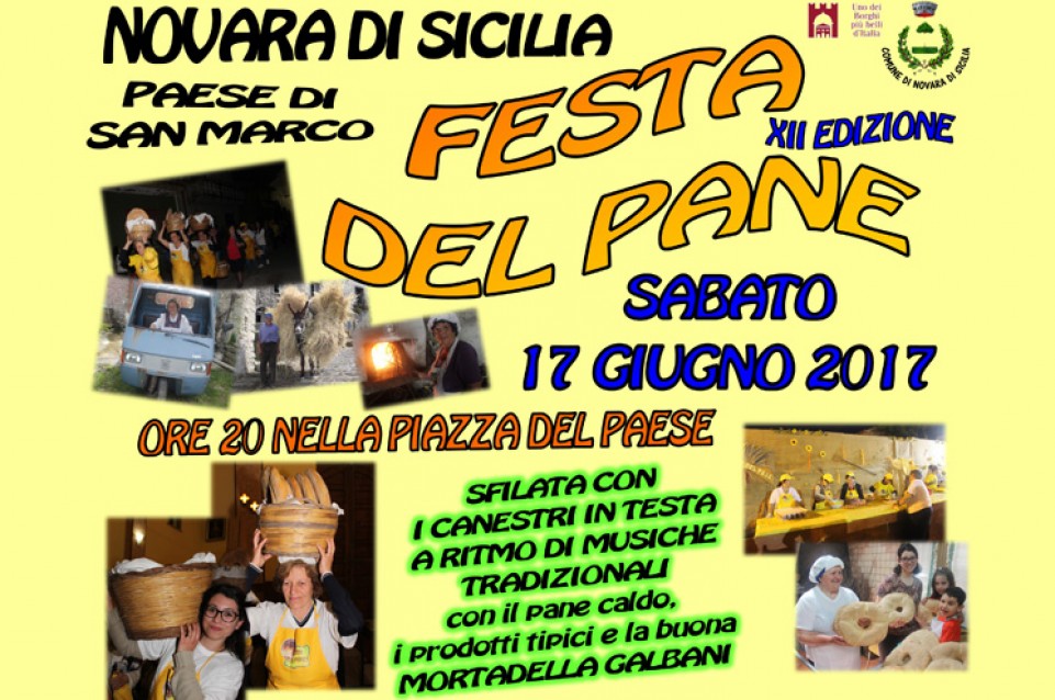 Festa del Pane: il 17 giugno a Novara di Sicilia 