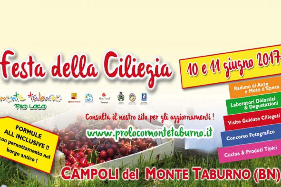 Festa della Ciliegia: il 10 e 11 giugno a Campoli del Monte Taburno 