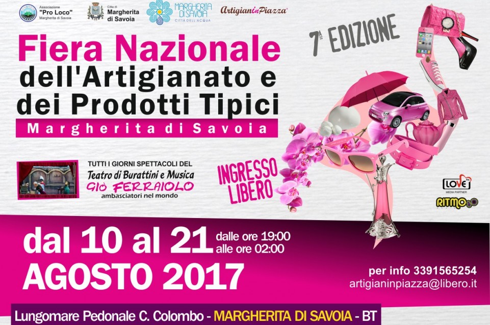 Fiera Nazionale dell'Artigianato e dei Prodotti Tipici: dal 10 al 21 agosto a Margherita di Savoia 