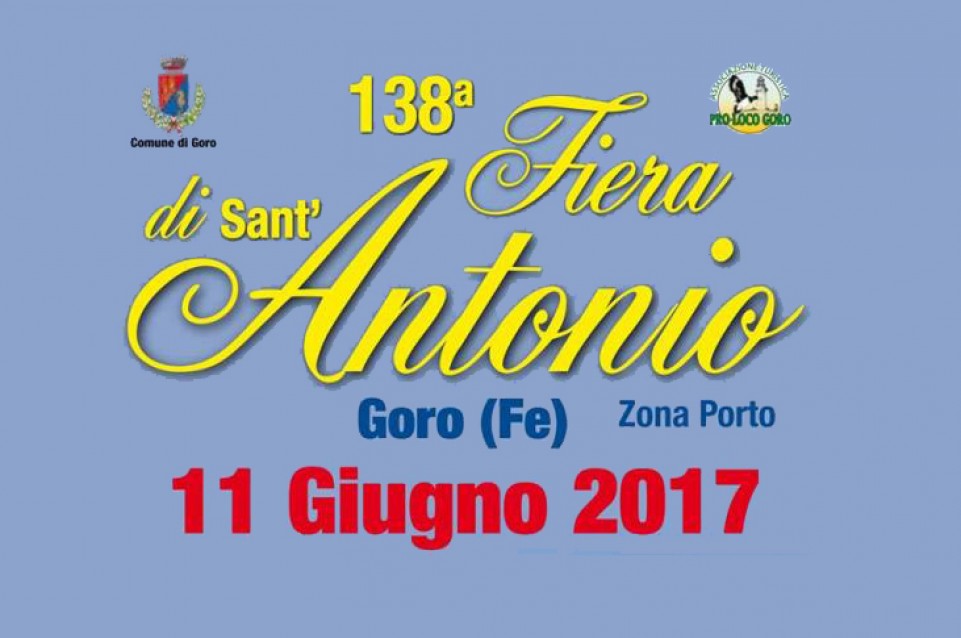 L'11 giugno a Goro arriva la "Fiera di Sant'Antonio" 
