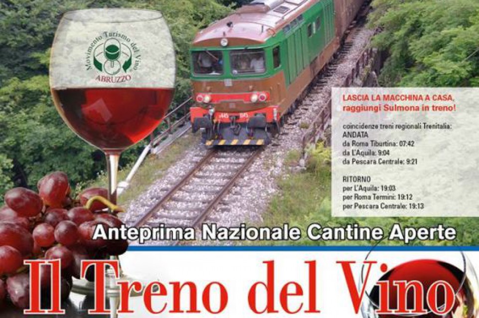 Il Treno del Vino: il 15 maggio da Sulmona a Roccaraso degustando vini abruzzesi Il Treno del Vino: il 15 maggio da Sulmona a Roccaraso degustando vini abruzzesi
