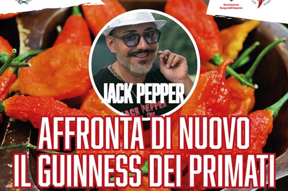 Il 4 febbraio il Mangiatore di Peperoncino Jack Pepper tenterà Tarquinia il Guinness Mondiale 