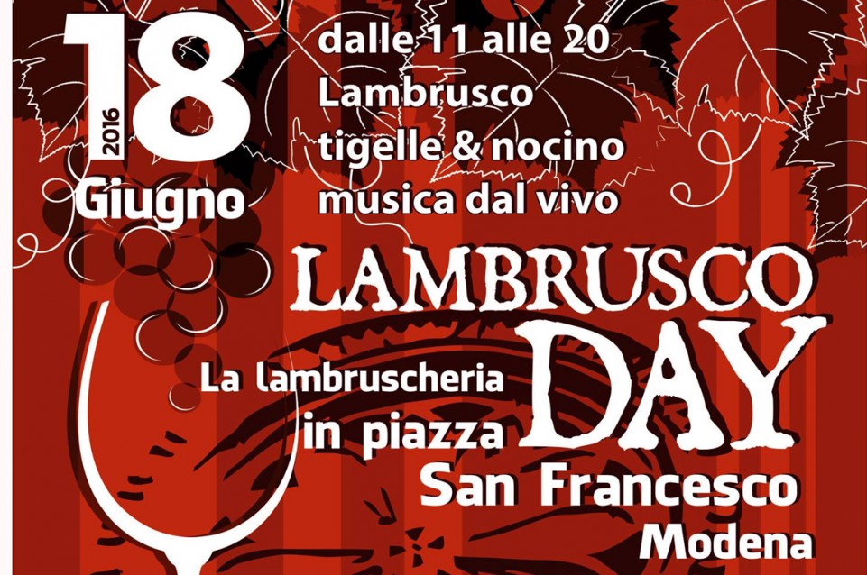 Lambrusco Day: a Modena il 18 giugno arrivano tradizione e gusto 
