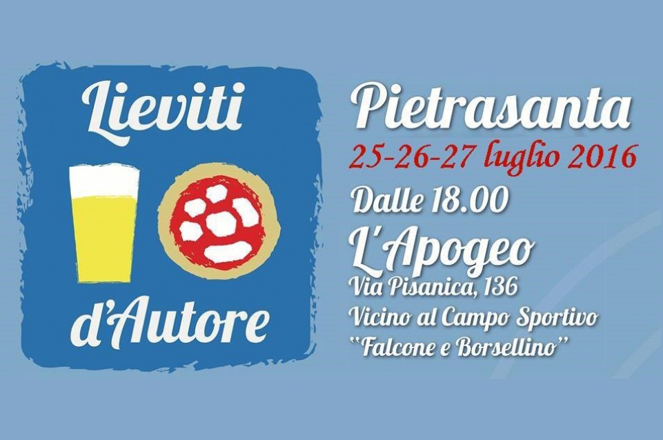 Lieviti d'autore: dal 25 al 27 luglio a Marina di Pietrasanta