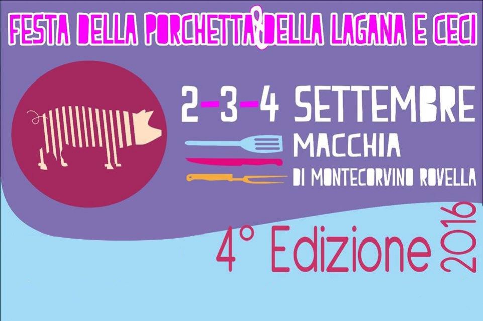 Dal 2 al 4 settembre a Macchia di Montecorvino appuntamento con la "Sagra della Porchetta"