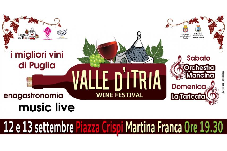 Il 12 e 13 settembre a Martina Franca arriva il "Valle d'Itria wine festival"