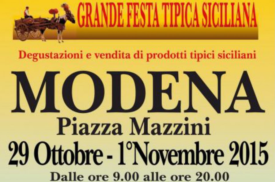 Dal 29 ottobre all'1 novembre a Modena arriva il gusto della Sicilia Dal 29 ottobre all'1 novembre a Modena arriva il gusto della Sicilia