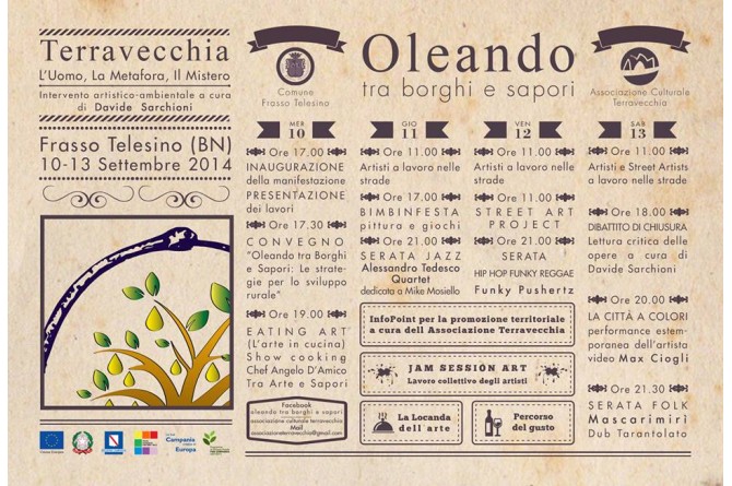Oleando tra borghi e sapori: dal 10 al 13 settembre a Frasso Telesino Oleando tra borghi e sapori: dal 10 al 13 settembre a Frasso Telesino