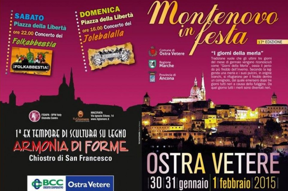 Dal 31 gennaio all'1 febbraio a Ostra Vetere l'inverno si scalda con "Montenovo in Festa" Dal 31 gennaio all'1 febbraio a Ostra Vetere l'inverno si scalda con "Montenovo in Festa"