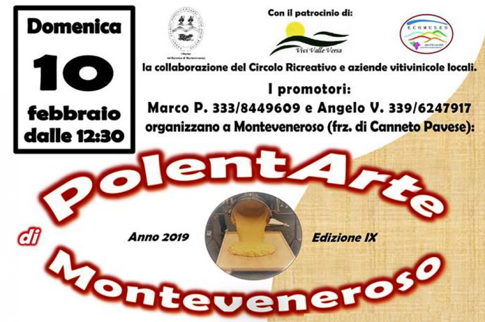 Polentarte: il 10 febbraio a Canneto Pavese