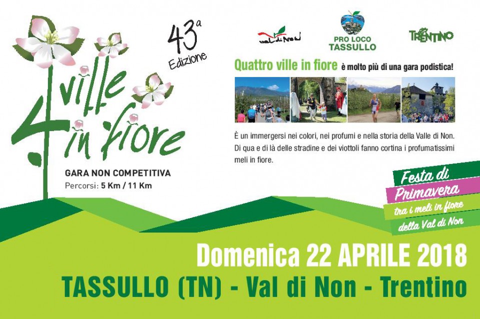 Quattro Ville in Fiore: a Tassullo il 22 aprile la primavera si festeggia fra i meli fioriti