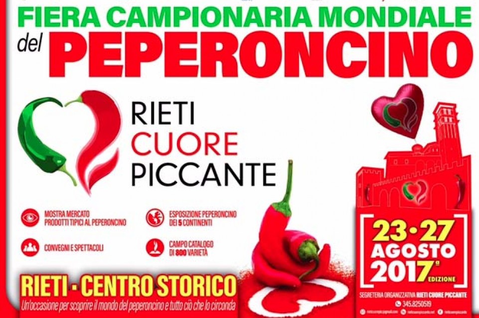 Rieti Cuore Piccante: dal 23 al 27 agosto a Rieti 