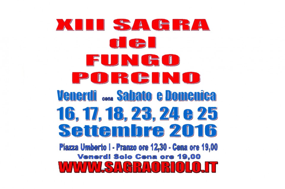 Sagra del fungo porcino: dal 16 al 25 settembre a Oriolo Romano Sagra del fungo porcino: dal 16 al 25 settembre a Oriolo Romano