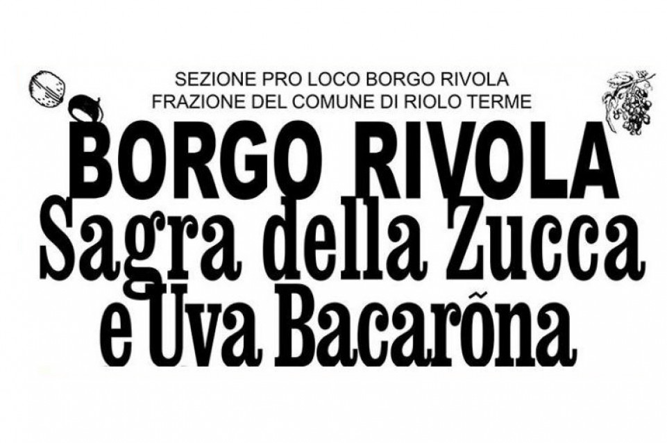 Sagra della Zucca e dell'uva Baccarona: il 6 e 7 ottobre a Borgo Rivola 