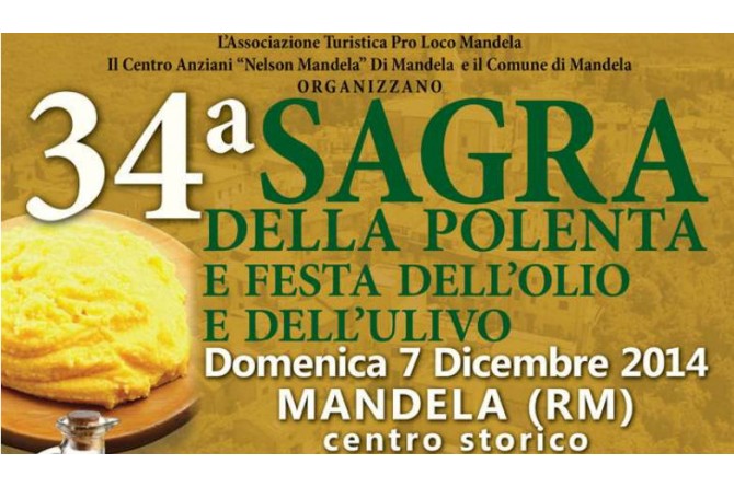 Sagra della polenta e festa dell'olio e dell'ulivo: a Mandela domenica 7 dicembre Sagra della polenta e festa dell'olio e dell'ulivo: a Mandela domenica 7 dicembre
