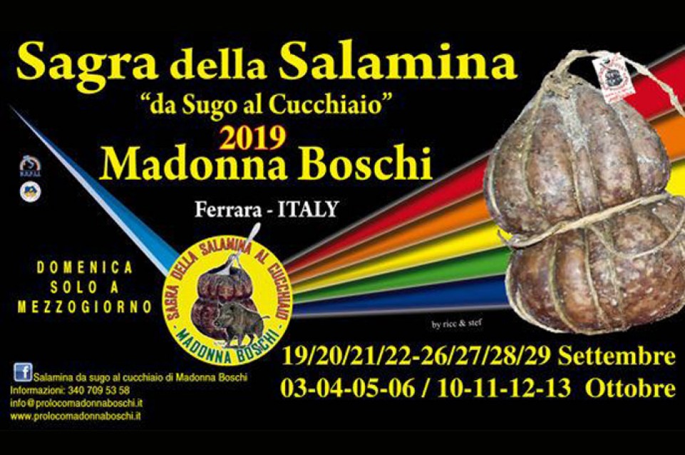 Sagra della Salamina da Sugo al Cucchiaio: dal 19 settembre al 13 ottobre a Poggio Renatico Sagra della Salamina da Sugo al Cucchiaio: dal 19 settembre al 13 ottobre a Poggio Renatico