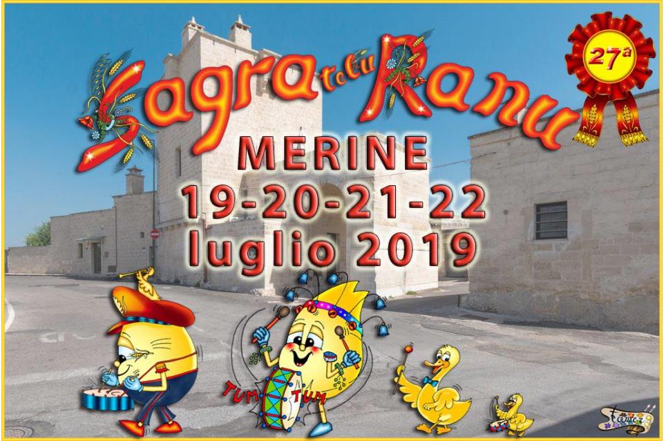 Sagra te lu ranu: a Merine dal 19 al 22 luglio