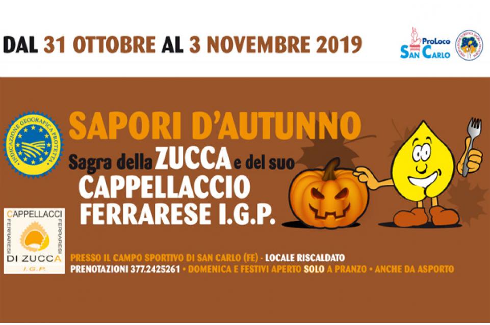 Sagra della Zucca e del suo Cappellaccio Ferrarese IGP: dal 31 ottobre al 3 novembre a San Carlo 