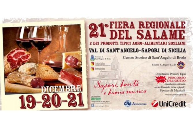 Dal 19 al 21 dicembre a Sant'Angelo di Brolo torna la festa del Salame Dal 19 al 21 dicembre a Sant'Angelo di Brolo torna la festa del Salame