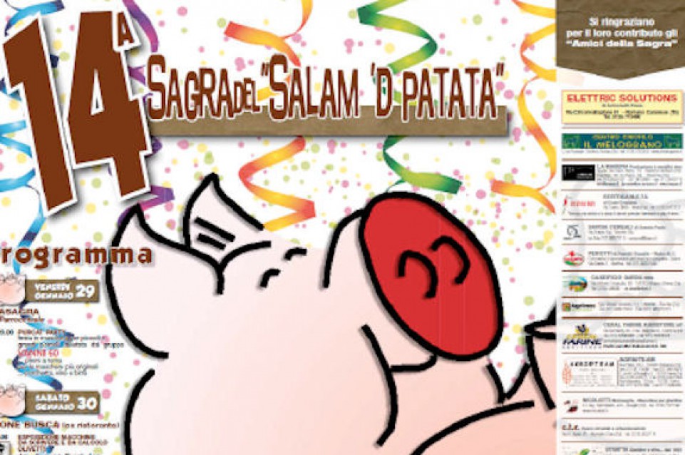 Dal 29 al 31 gennaio a Settimo Rotaro arriva la sagra del Salam 'd patata Dal 29 al 31 gennaio a Settimo Rotaro arriva la sagra del Salam 'd patata