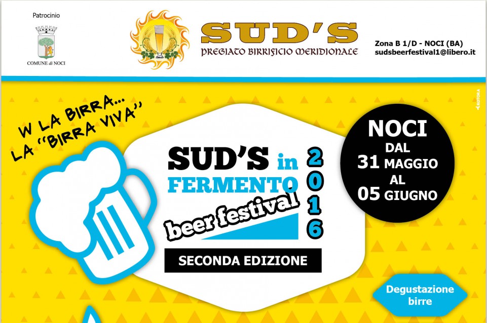 SUD'S in fermento - Beer Festival: dal 31 maggio al 5 giugno a Noci