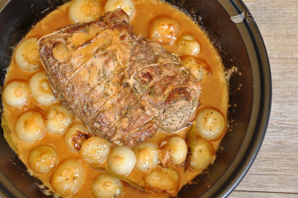 Arrosto di maiale con cipolline