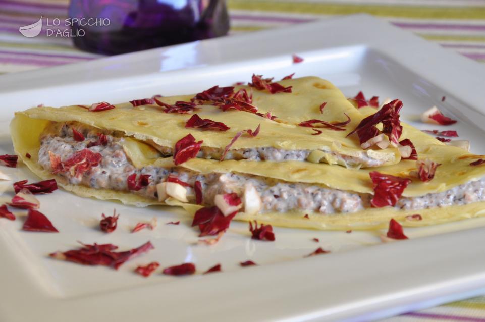 Crepes salame e radicchio