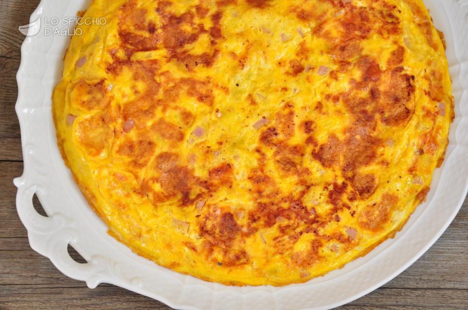 Frittata affumicata con porri e prosciutto