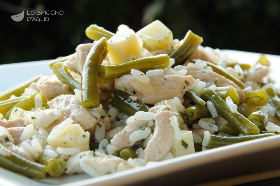 Insalata di riso, tacchino e fagiolini Insalata di riso, tacchino e fagiolini