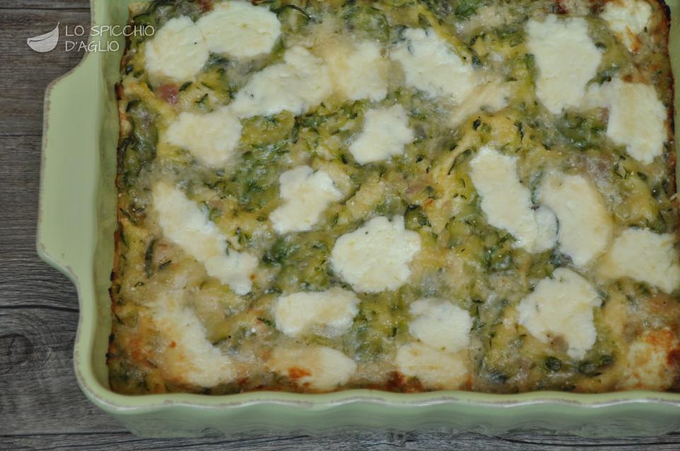 Lasagna di pane carasau, zucchine e stracchino