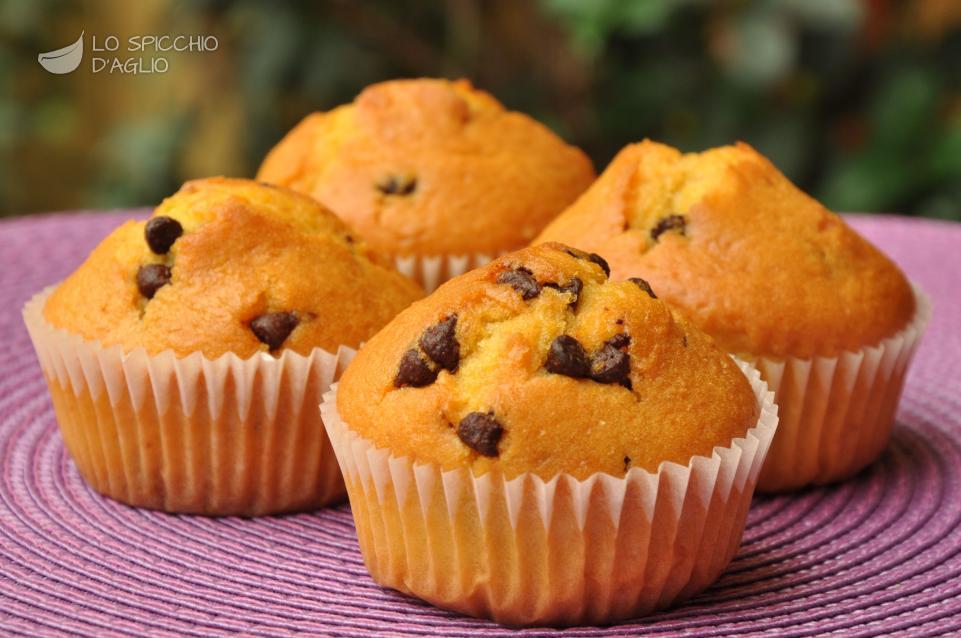 Muffin con Gocce di Cioccolato Bio - Le piumette