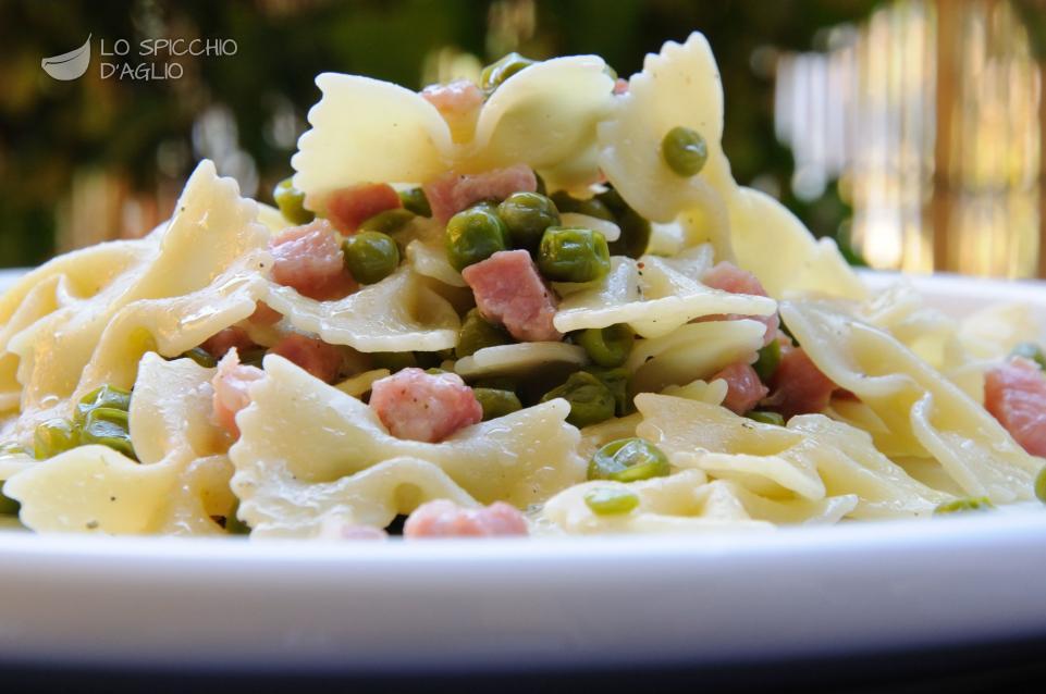 Pasta pancetta e piselli