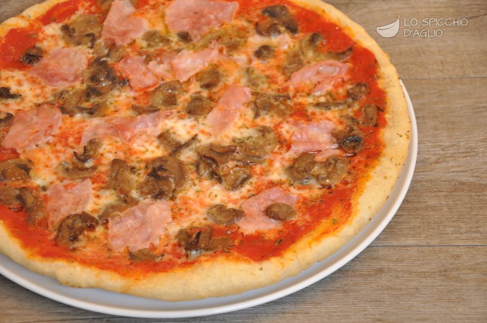 Pizza cotto e funghi