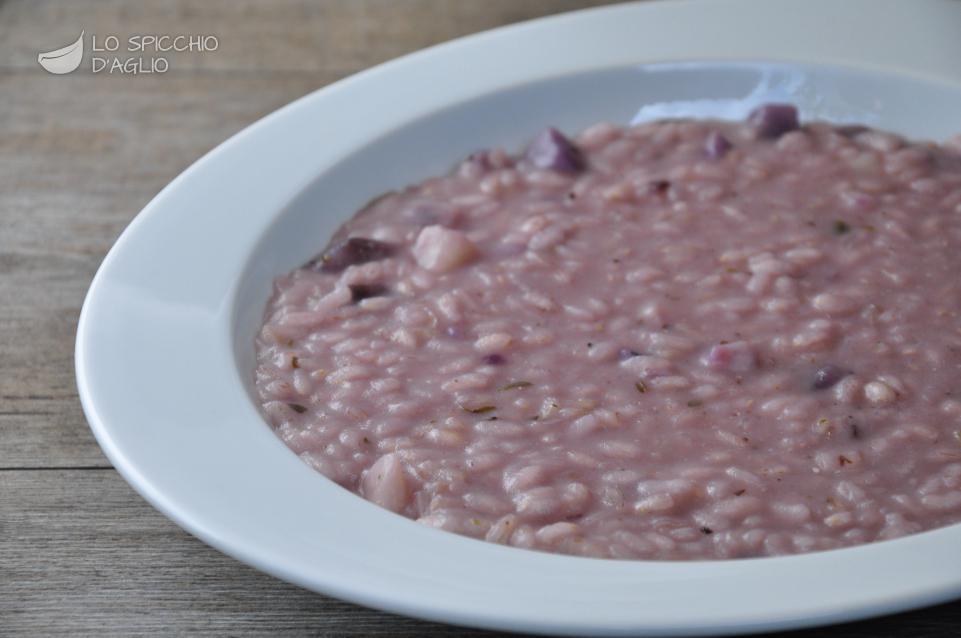 Risotto con patate viola Risotto con patate viola