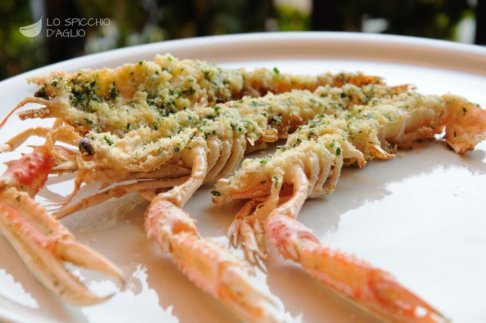 Scampi grigliati al pangrattato