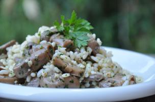 Insalata di cereali e funghi trifolati