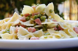 Pasta pancetta e piselli