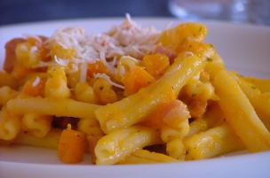 Pasta zucca e pancetta