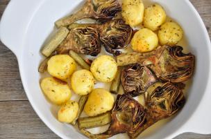 Patate e carciofi al forno