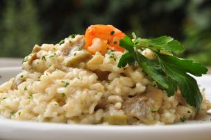 Risotto carciofi e gamberetti