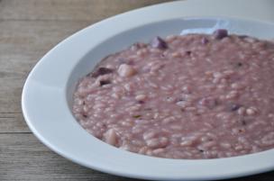 Risotto con patate viola