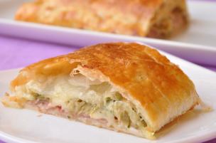 Strudel carciofi, cotto e fontina